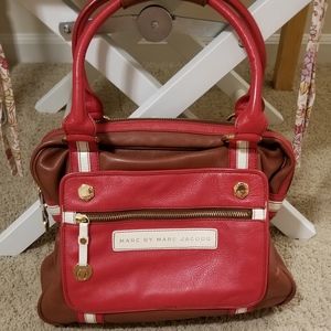 Marc by Marc Jacobs Red/Brown/White Shoulder Bag